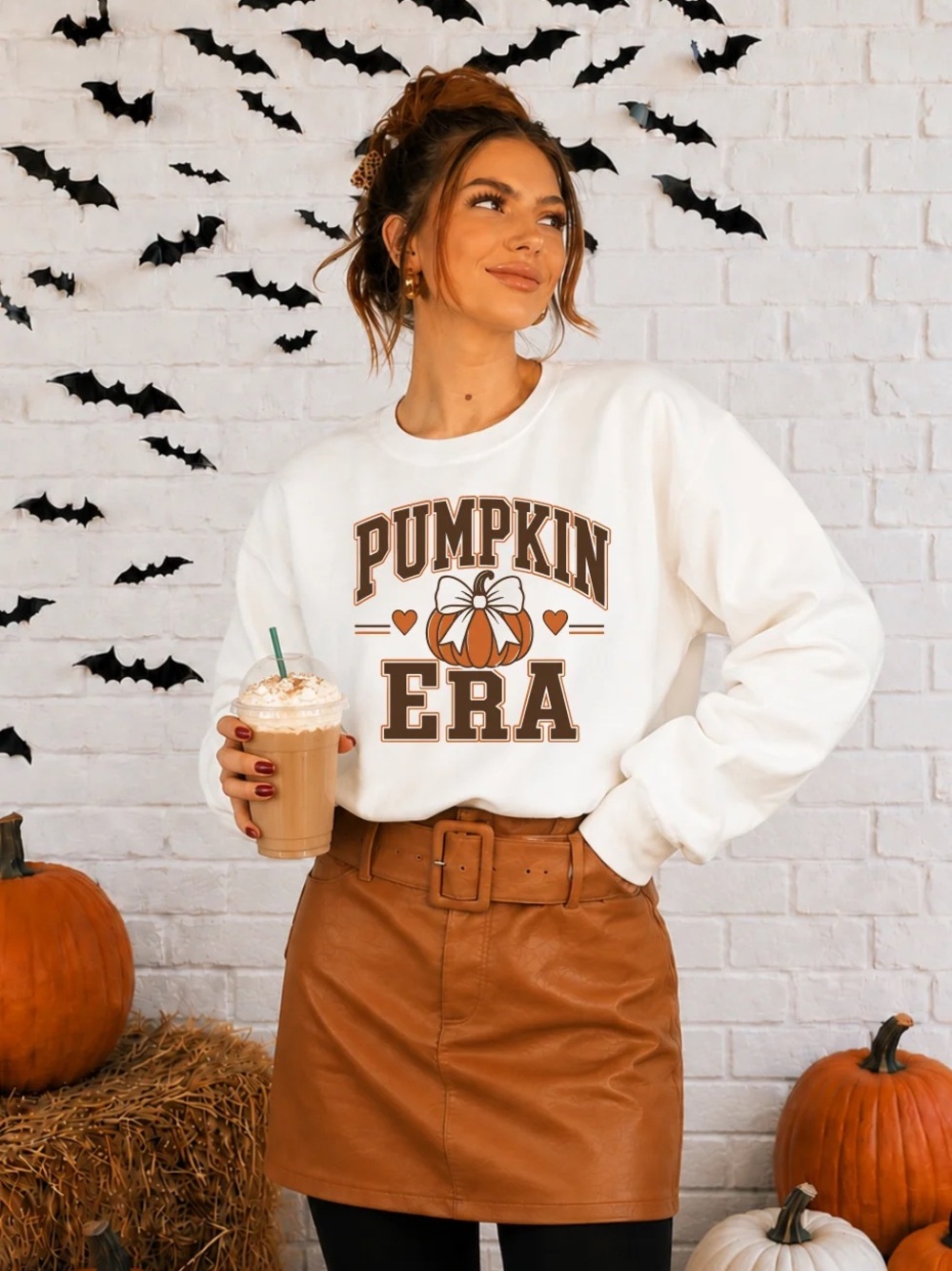 Pumpkin Era Graphic Sweatshirt - White